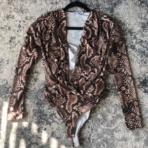Zara snakeskin bodysuit